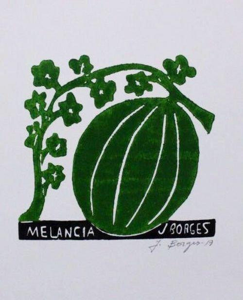 Xilogravura Melancia P - J. Borges - PE