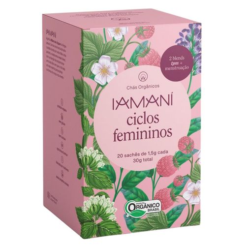 Chá Orgânico Ciclos Femininos Iamaní TPM Menstruação 20 sach