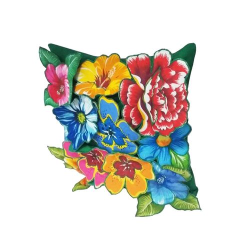 Capa de Almofada com Flores de Chitão - PB