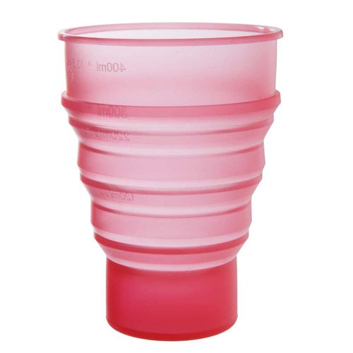 Base do Copo de Silicone Retrátil Menos 1 Lixo 400ml | Quartzo Vermelho